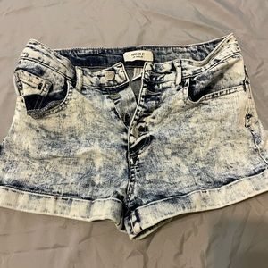 Forever 21 acid wash shorts.